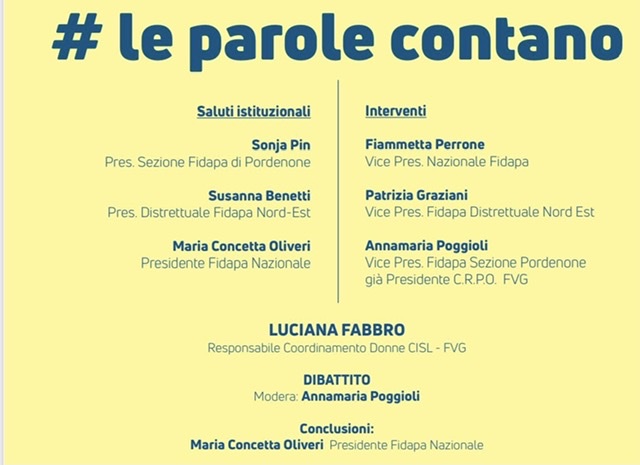 Fidapa, successo per l’incontro “Le parole contano”